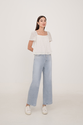 Lyna Broderie Sleeve Top