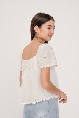 Lyna Broderie Sleeve Top