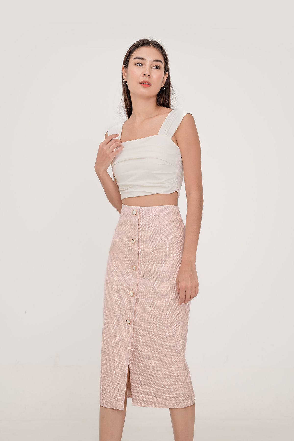 Fayth • Quinne Tweed Midi Skirt