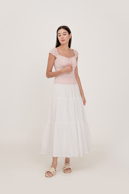 Calla Broderie Tiered Maxi Skirt