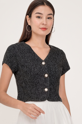 Quinne Tweed Sleeve Top