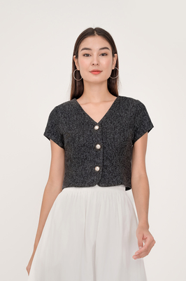 Quinne Tweed Sleeve Top