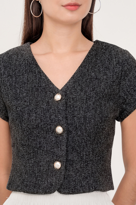 Quinne Tweed Sleeve Top