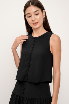 Zoie Reversible Button Top