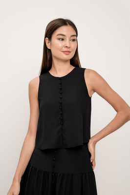 Zoie Reversible Button Top