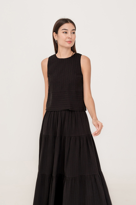 Calla Broderie Tiered Maxi Skirt