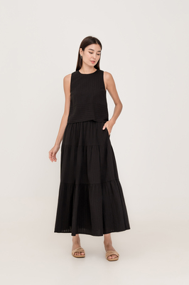 Calla Broderie Tiered Maxi Skirt