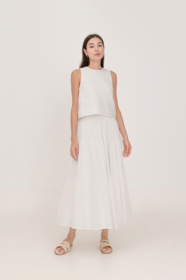 Calla Broderie Tiered Maxi Skirt