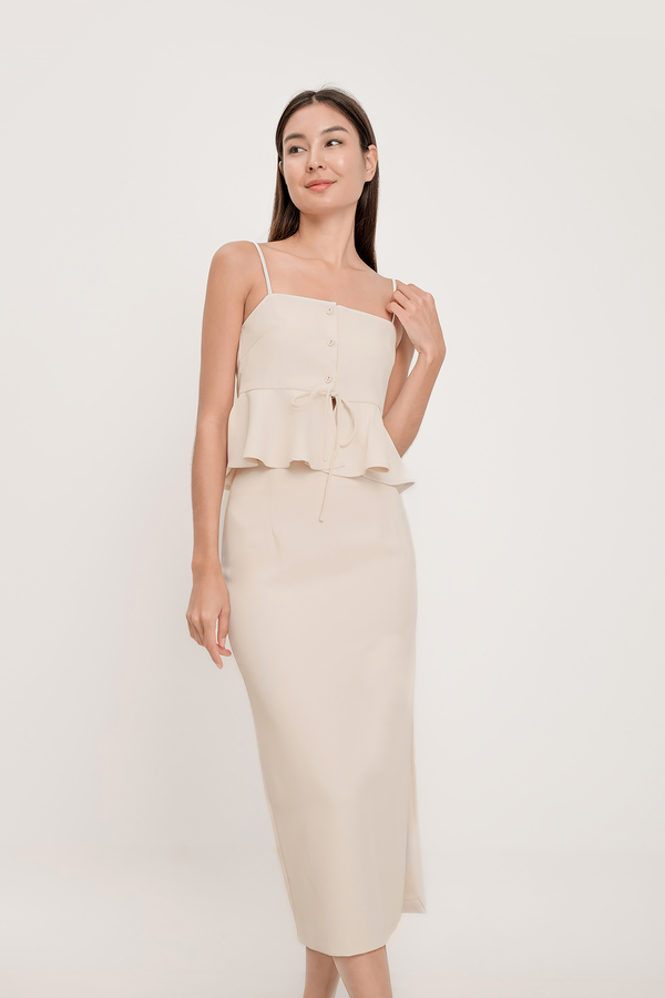 Joelle Slit Textured Skirt