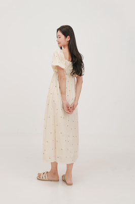 Thyme Embroidered Puff Sleeve Maxi