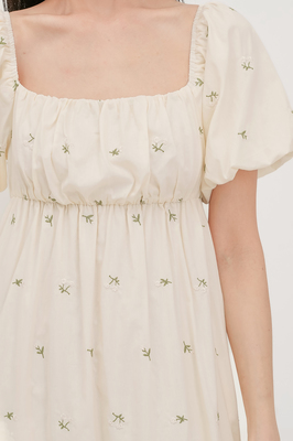 Thyme Embroidered Puff Sleeve Maxi