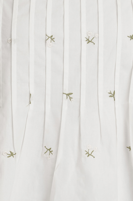 Thyme Embroidered Pleated Top