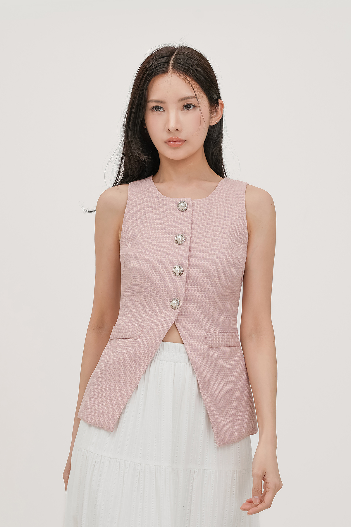 mbt⭐︎Design Button Vest AMILIEe Women Y2k Suit Vest Vintage Button Corset Top
