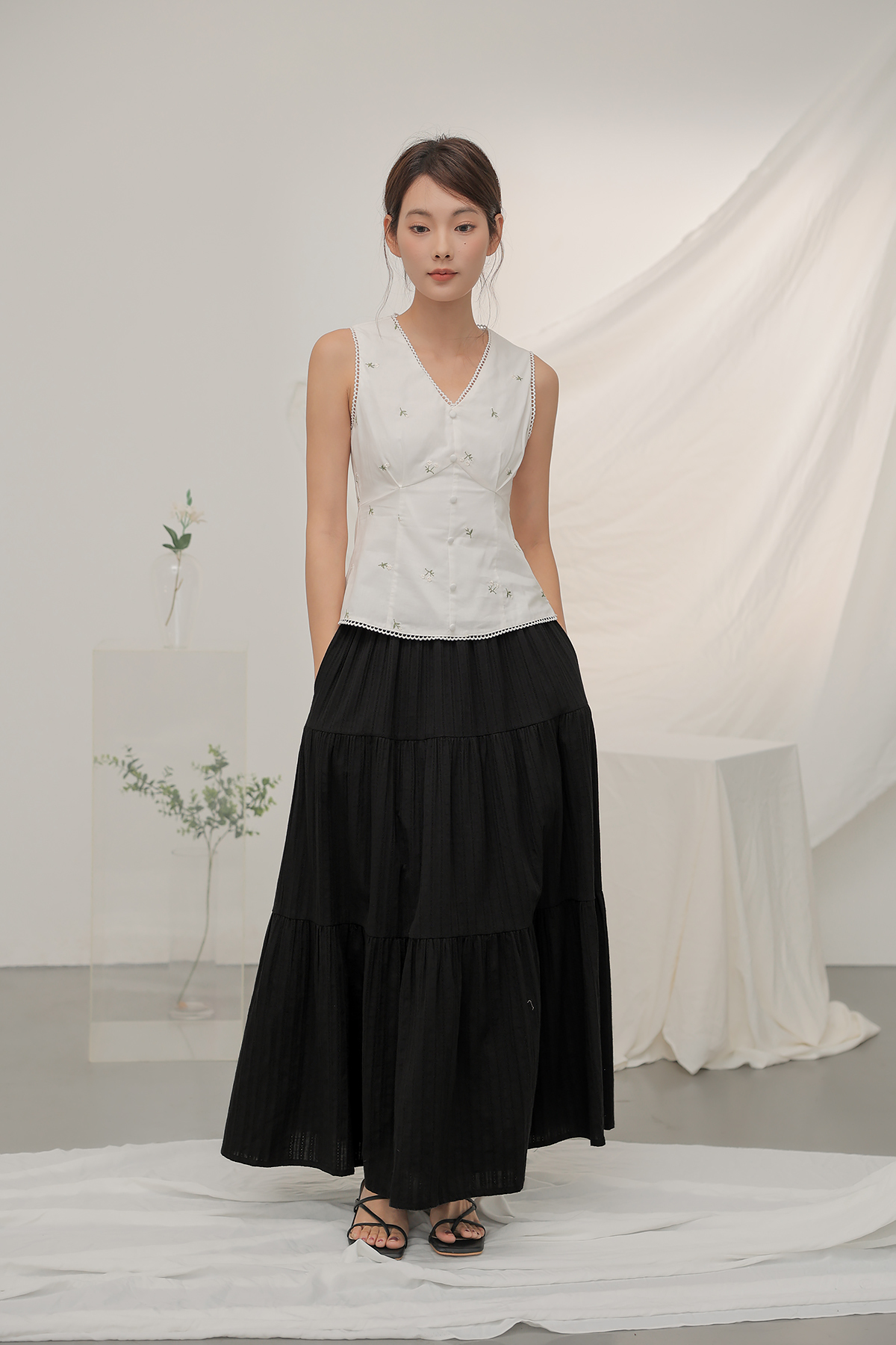 スカート THEREDTHREAD frontier tiered skirt theredthread frontier
