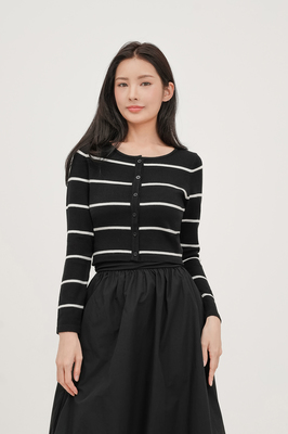 Harbour Stripe Button Knit Cardigan