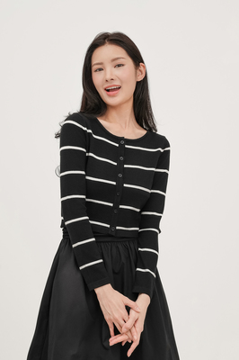 Harbour Stripe Button Knit Cardigan