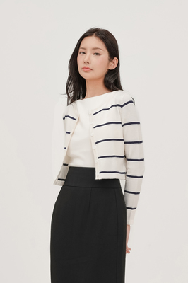 Harbour Stripe Button Knit Cardigan