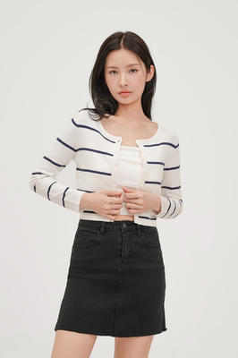 Harbour Stripe Button Knit Cardigan