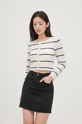 Harbour Stripe Button Knit Cardigan