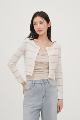 Harbour Stripe Button Knit Cardigan