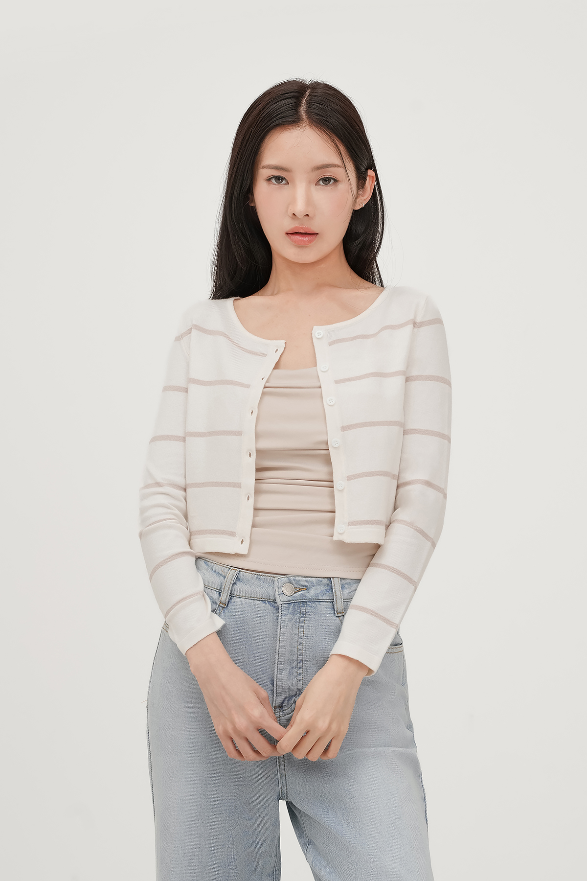 Fayth • Harbour Stripe Button Knit Cardigan