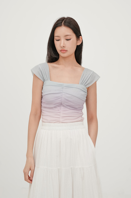 Paradise Mesh Ruched Top