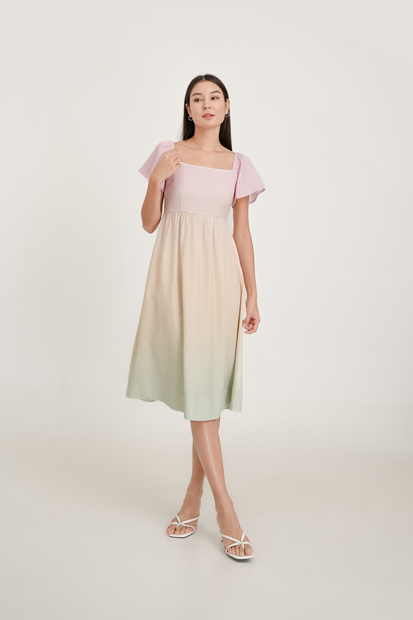 Paradise Flutter Sleeve Midi Dress