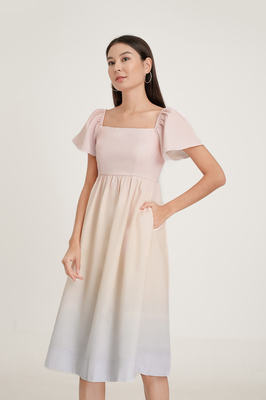 Paradise Flutter Sleeve Midi Dress