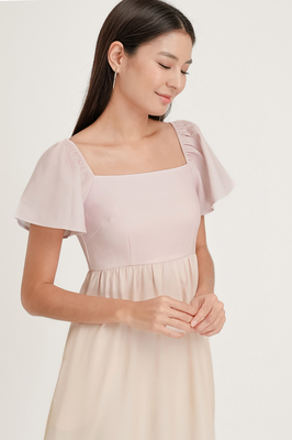 Paradise Flutter Sleeve Midi Dress