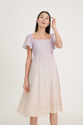 Paradise Flutter Sleeve Midi Dress