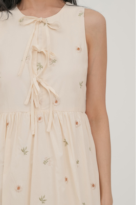 Solstice Embroidered Ribbon Midi Dress