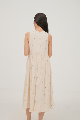 Solstice Embroidered Ribbon Midi Dress