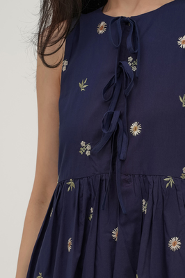 Solstice Embroidered Ribbon Midi Dress