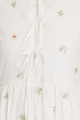 Solstice Embroidered Ribbon Midi Dress