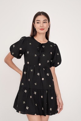 Solstice Embroidered Ribbon Sleeve Dress