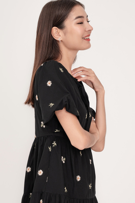 Solstice Embroidered Ribbon Sleeve Dress