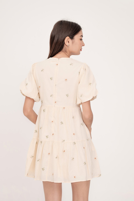 Solstice Embroidered Ribbon Sleeve Dress