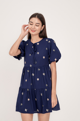 Solstice Embroidered Ribbon Sleeve Dress