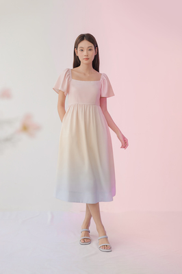 Paradise Flutter Sleeve Midi Dress