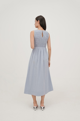 Lucie Shirred Midi Dress