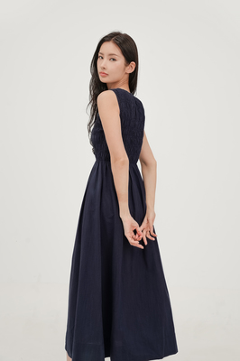 Lucie Shirred Midi Dress