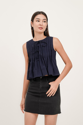 Tayler Reversible Pleated Top