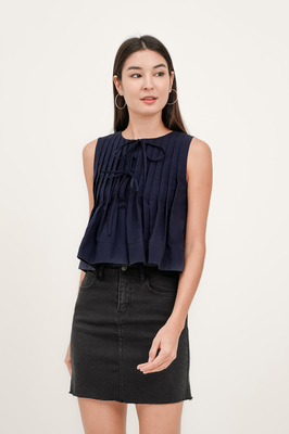 Tayler Reversible Pleated Top