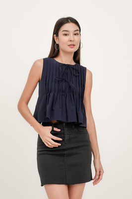 Tayler Reversible Pleated Top