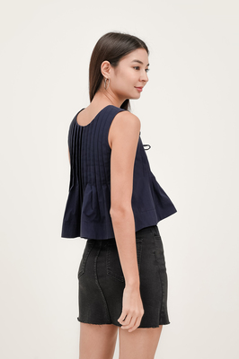 Tayler Reversible Pleated Top