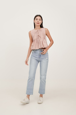 Tayler Reversible Pleated Top