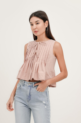 Tayler Reversible Pleated Top