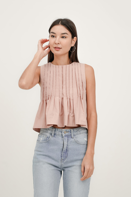 Tayler Reversible Pleated Top