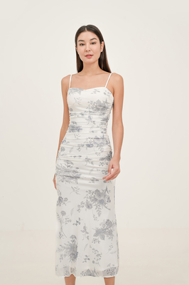 Wallpaper Padded Mesh Maxi Dress