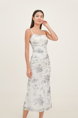 Wallpaper Padded Mesh Maxi Dress